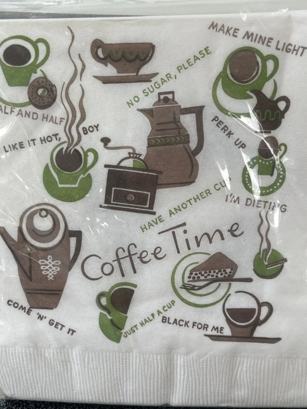 Vintage 15 Rust Craft Browne Luncheon Napkins Coffee Time 13.5